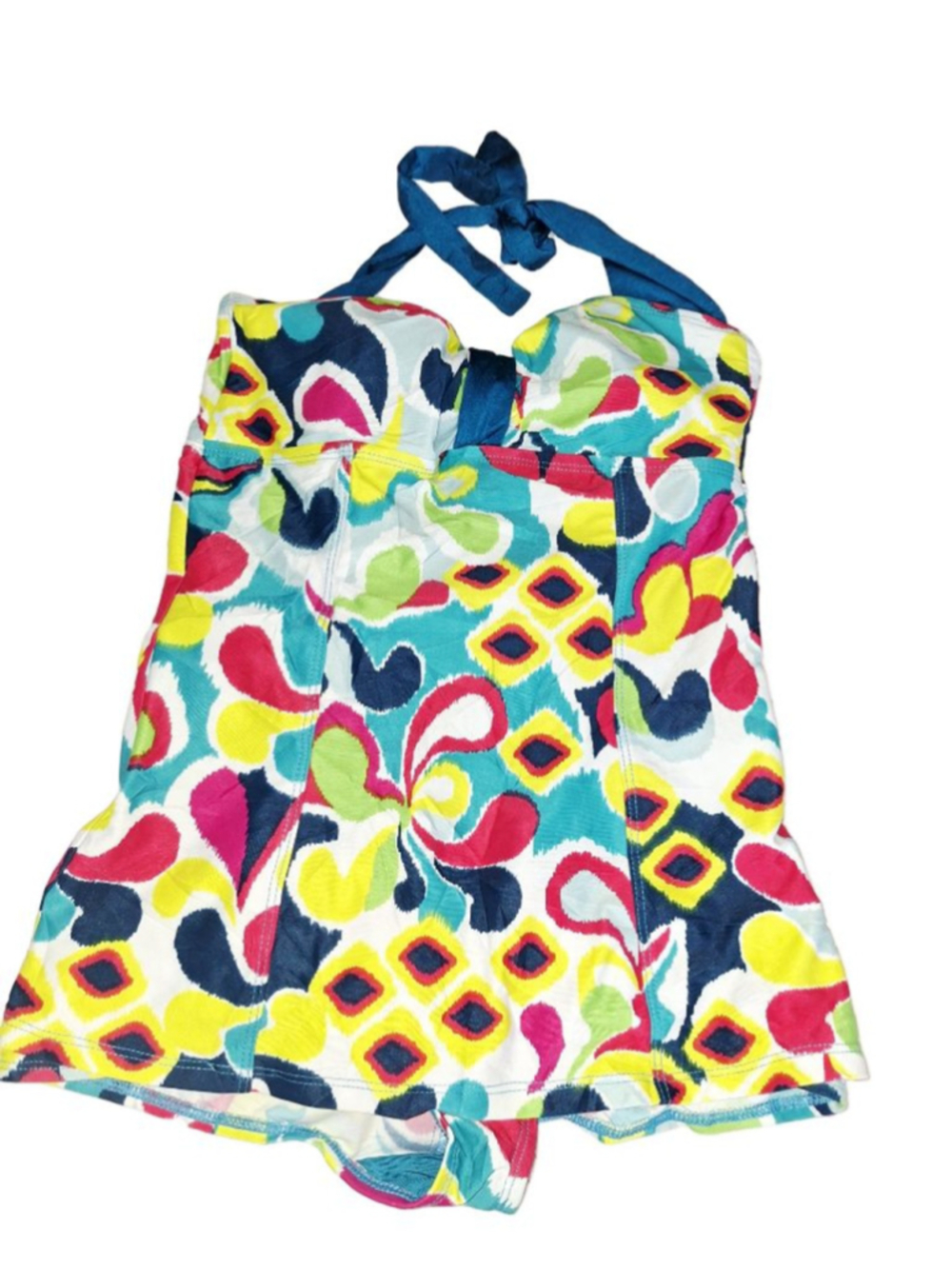 Papina retro pin up Multi-color Halter One Piece Swimsuit Small